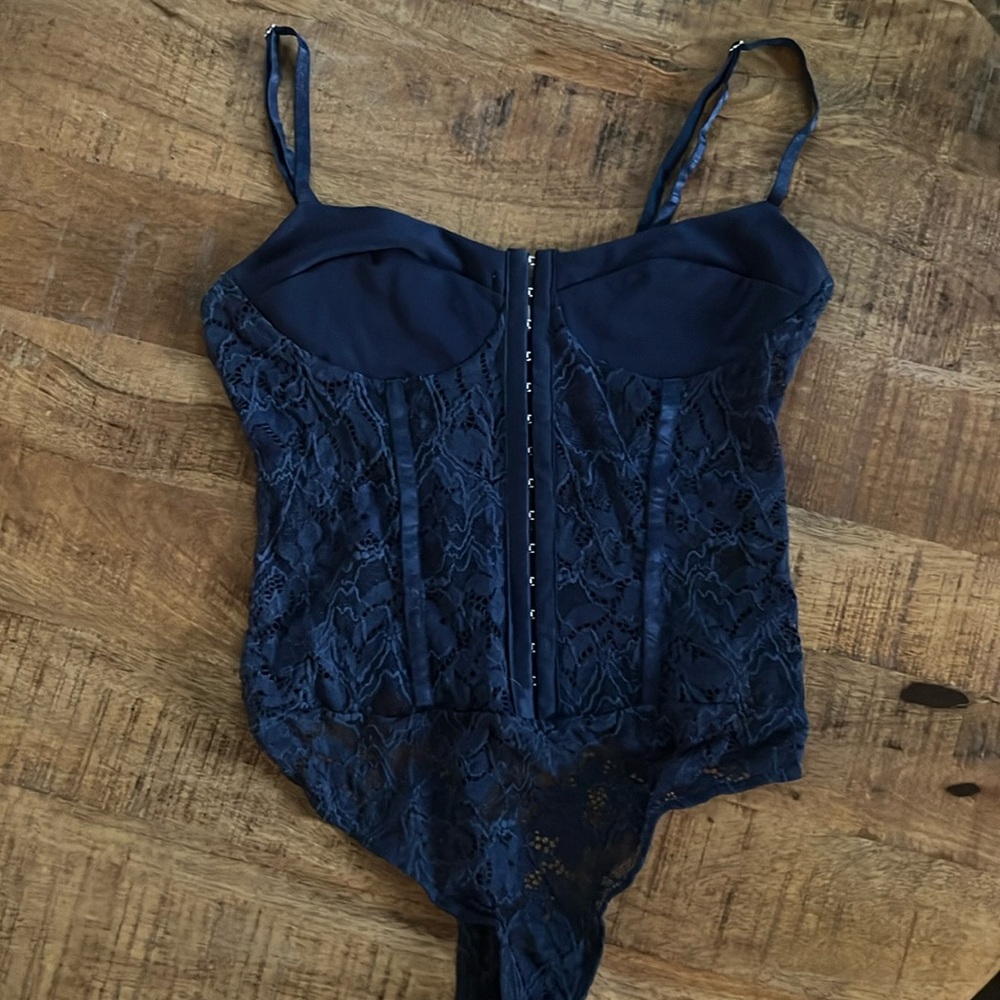 Free People - navy lace bodysuit